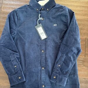 Boys Vineyard Vines Navy corduroy button down size S
